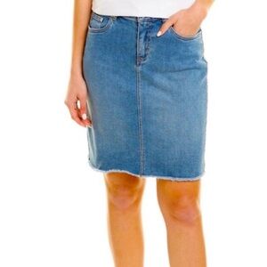 J. McLaughlin Medium Wash Denim Pencil Skirt 10